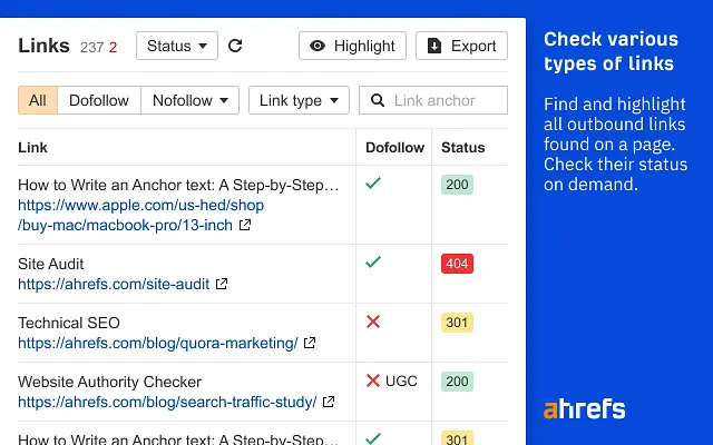 Ahrefs SEO toolbar