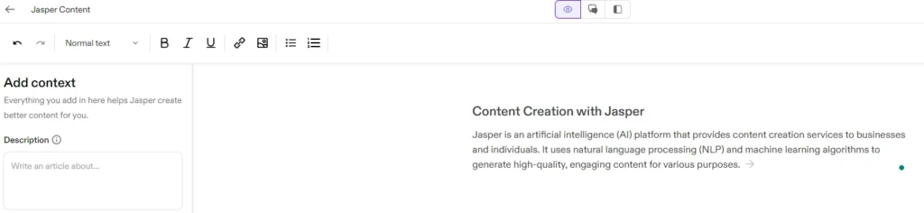 jasper ai content