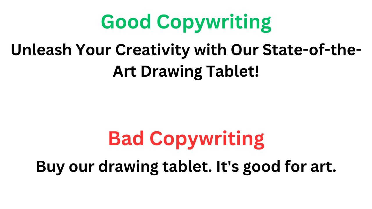 good vs bad copywriting